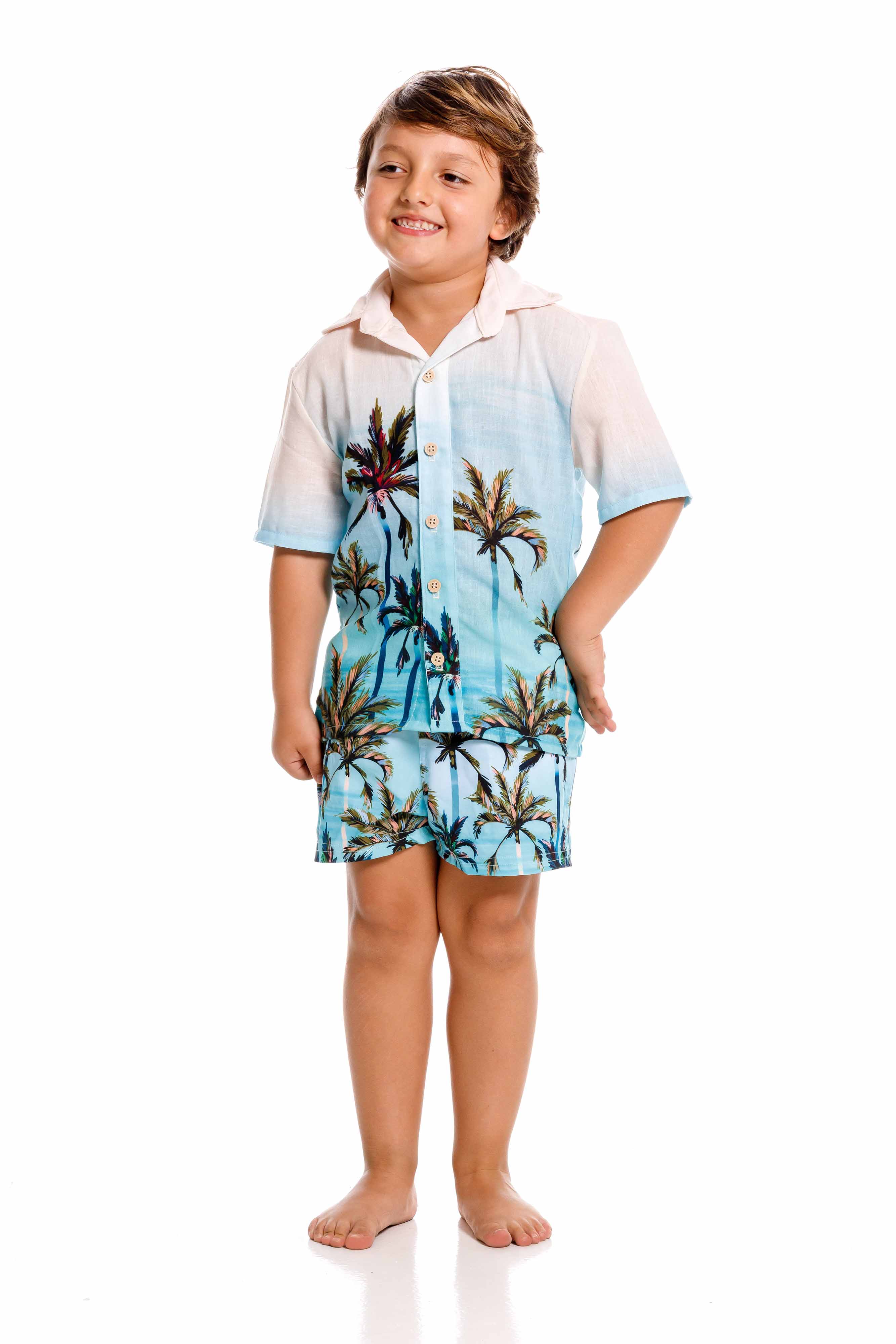 Camisa Niño Atardecer Azul APE