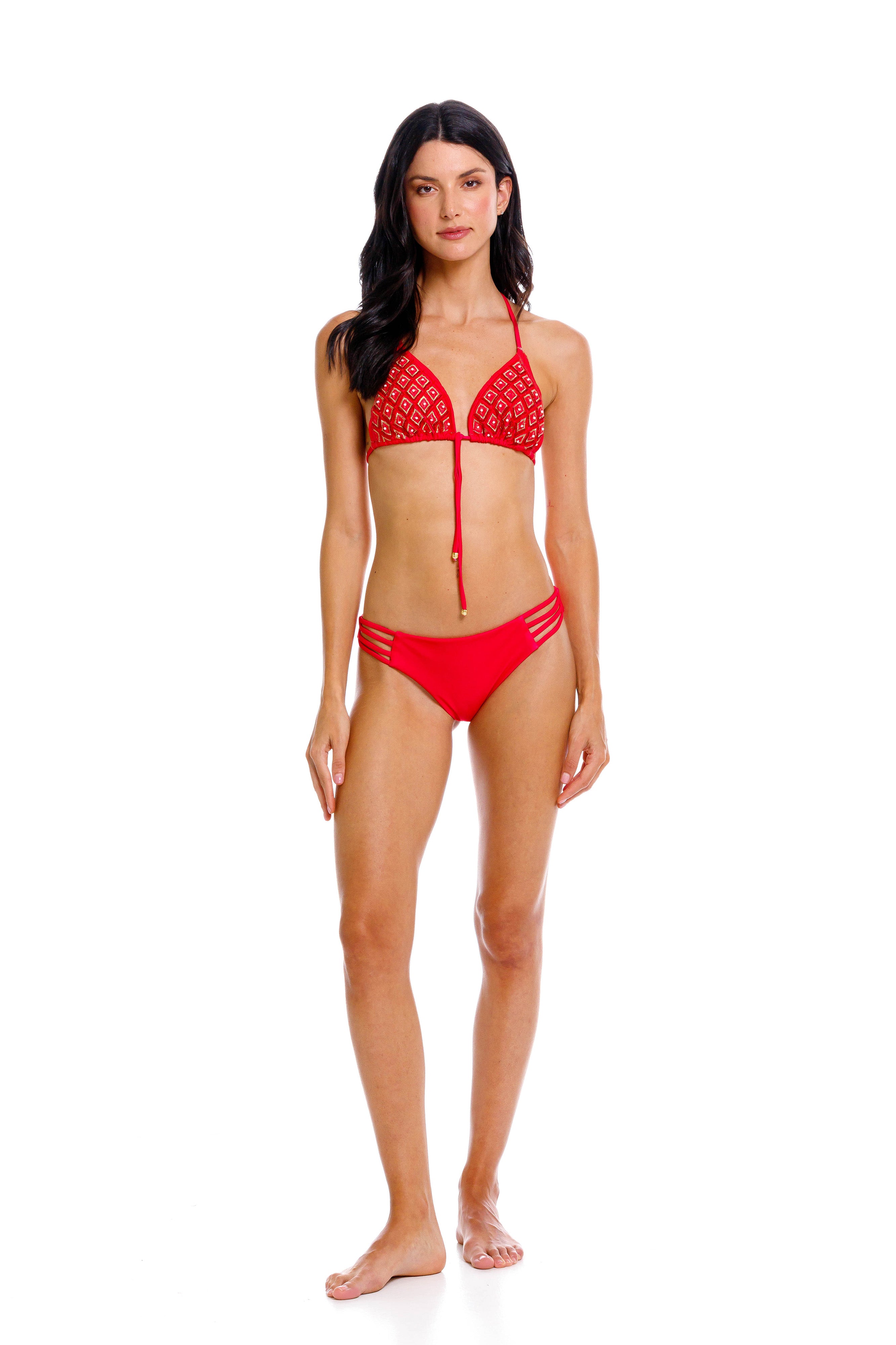 Top Triángulo de Bikini True Red