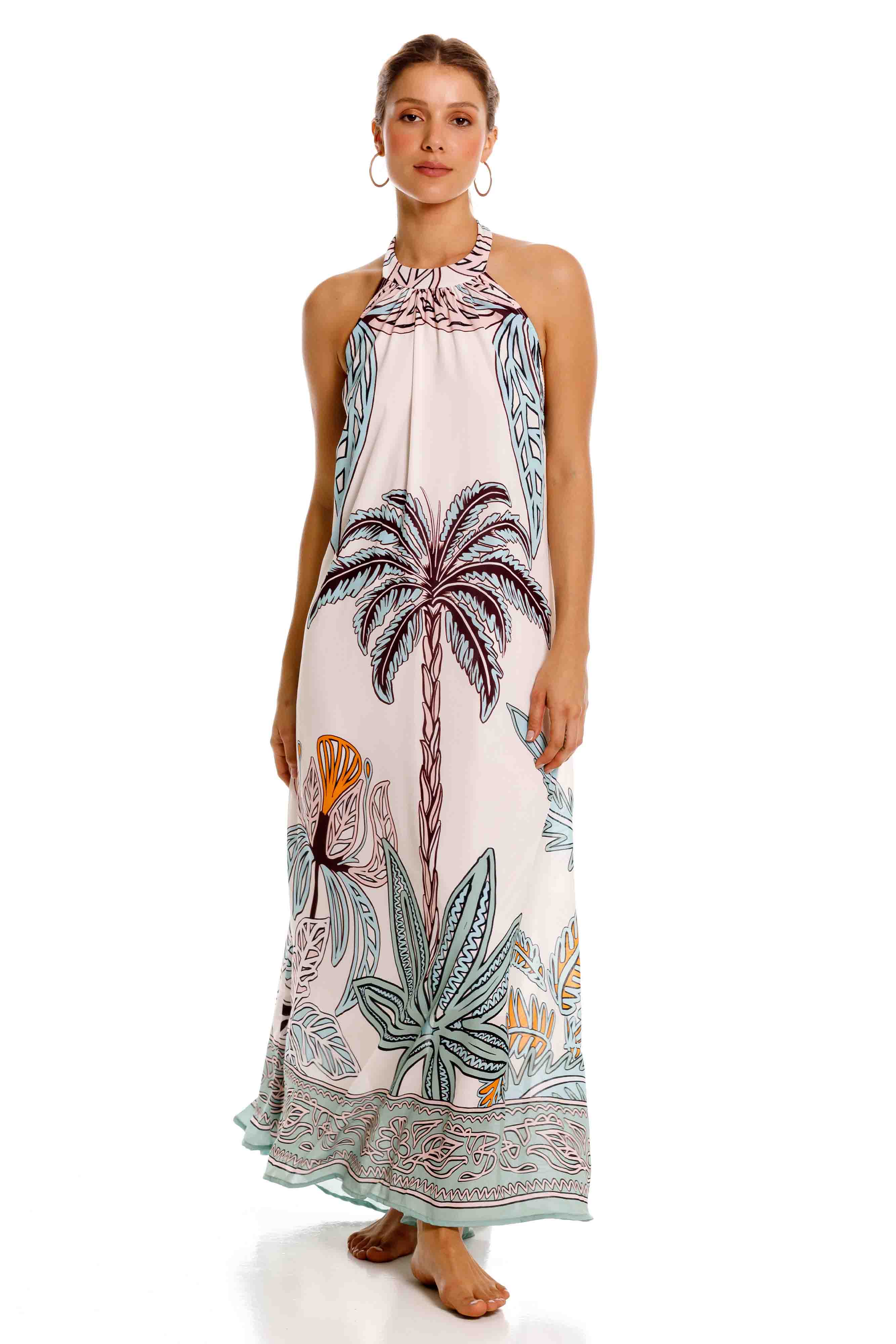 Vestido Largo Aries Maxipalms Beige