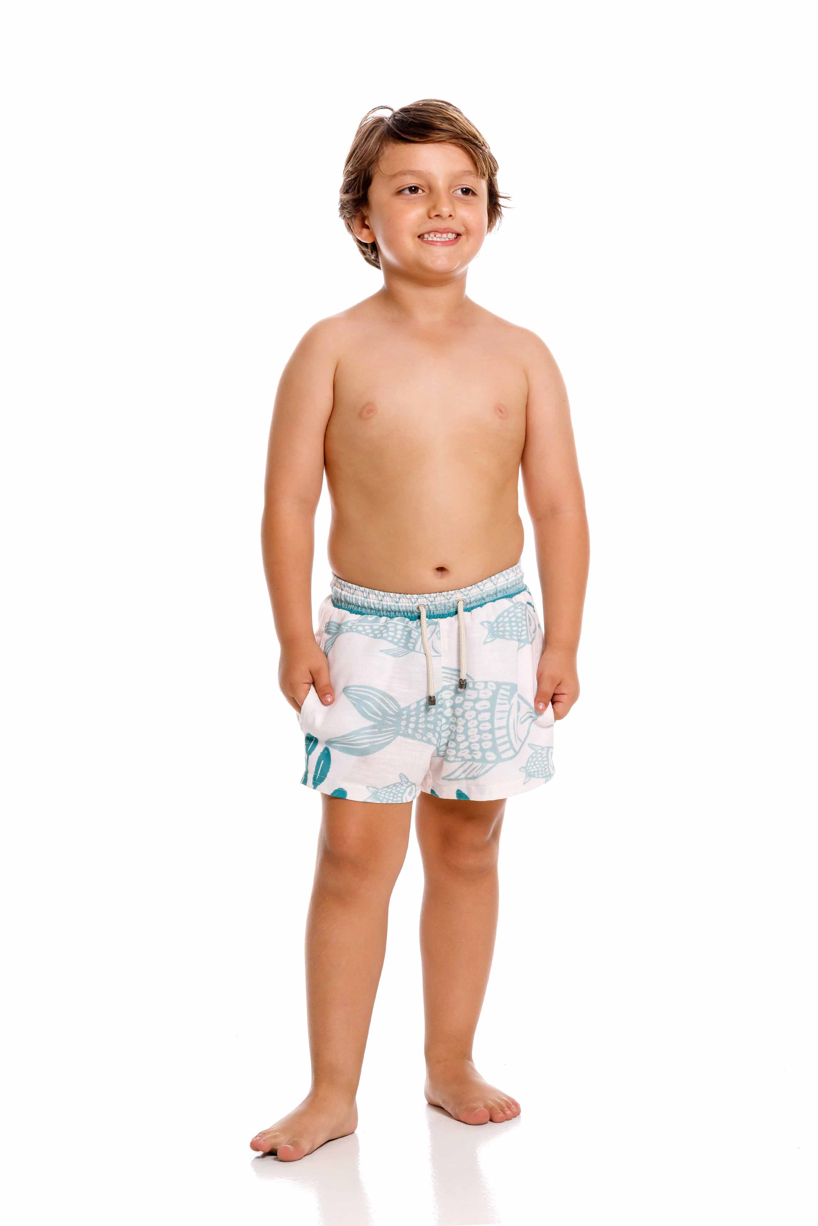 Pantaloneta de Baño Niño Fisherman Menta