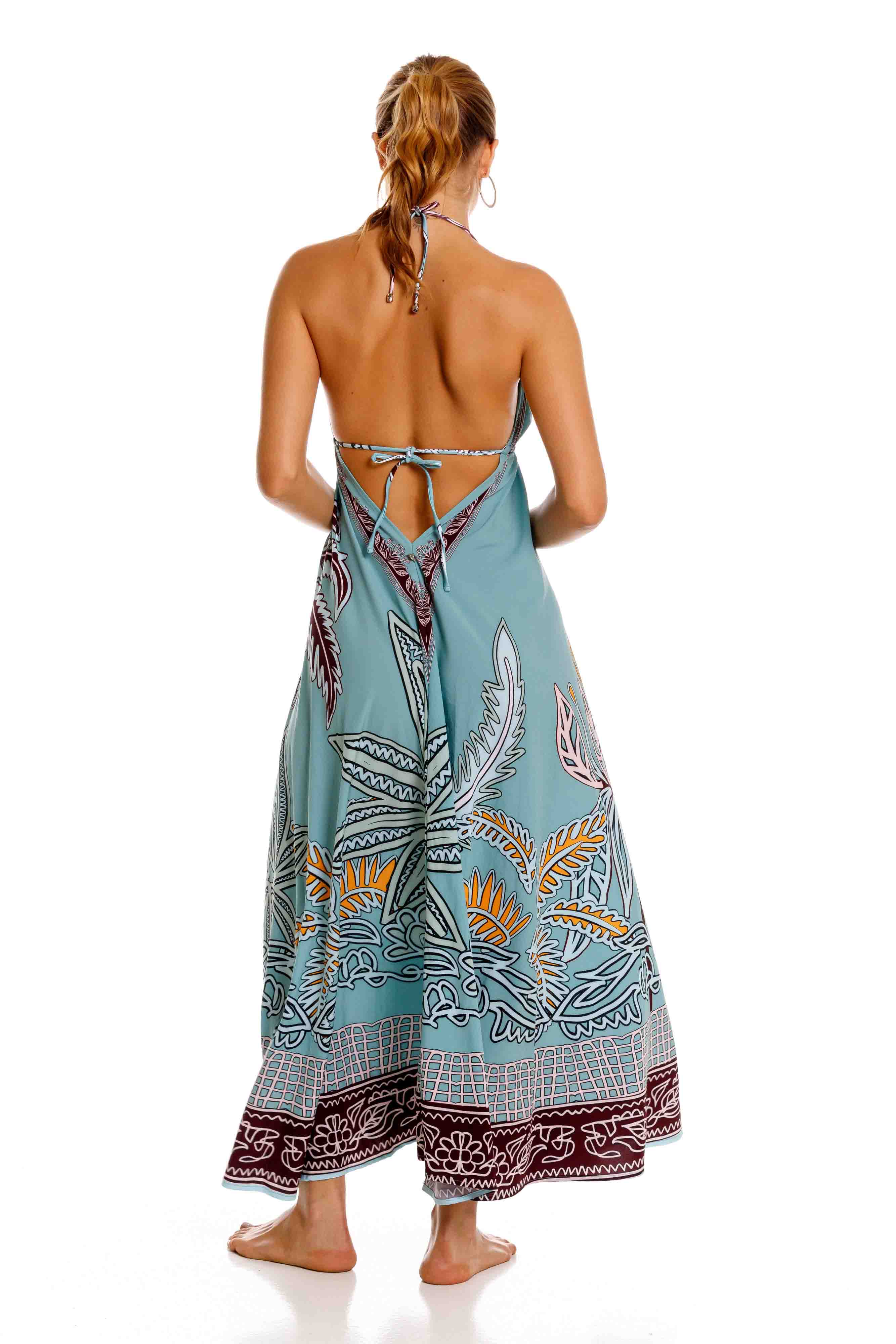 Vestido Largo Bohemia Maxipalms Verde