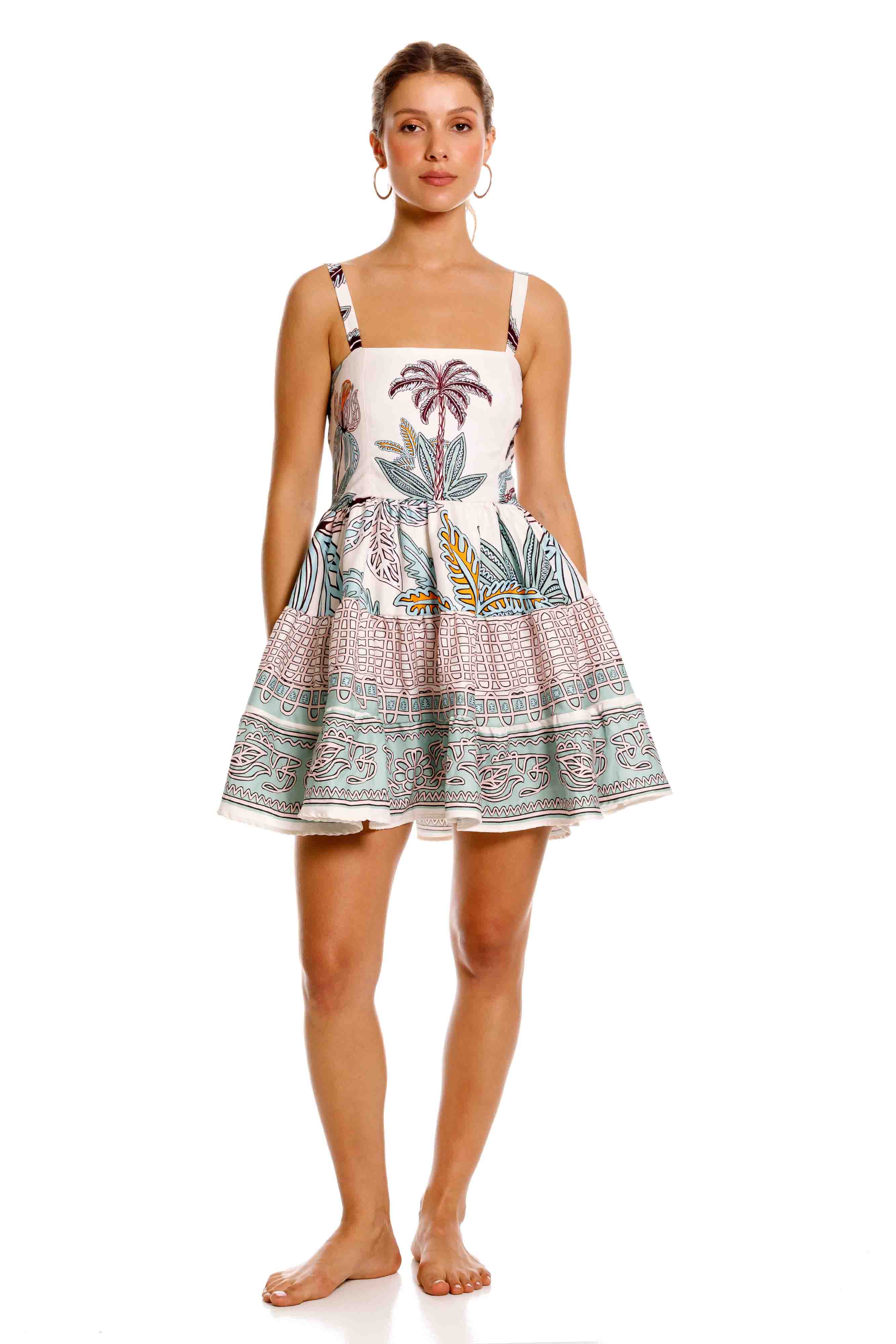 Vestido Corto Jardinero Maxipalms Beige