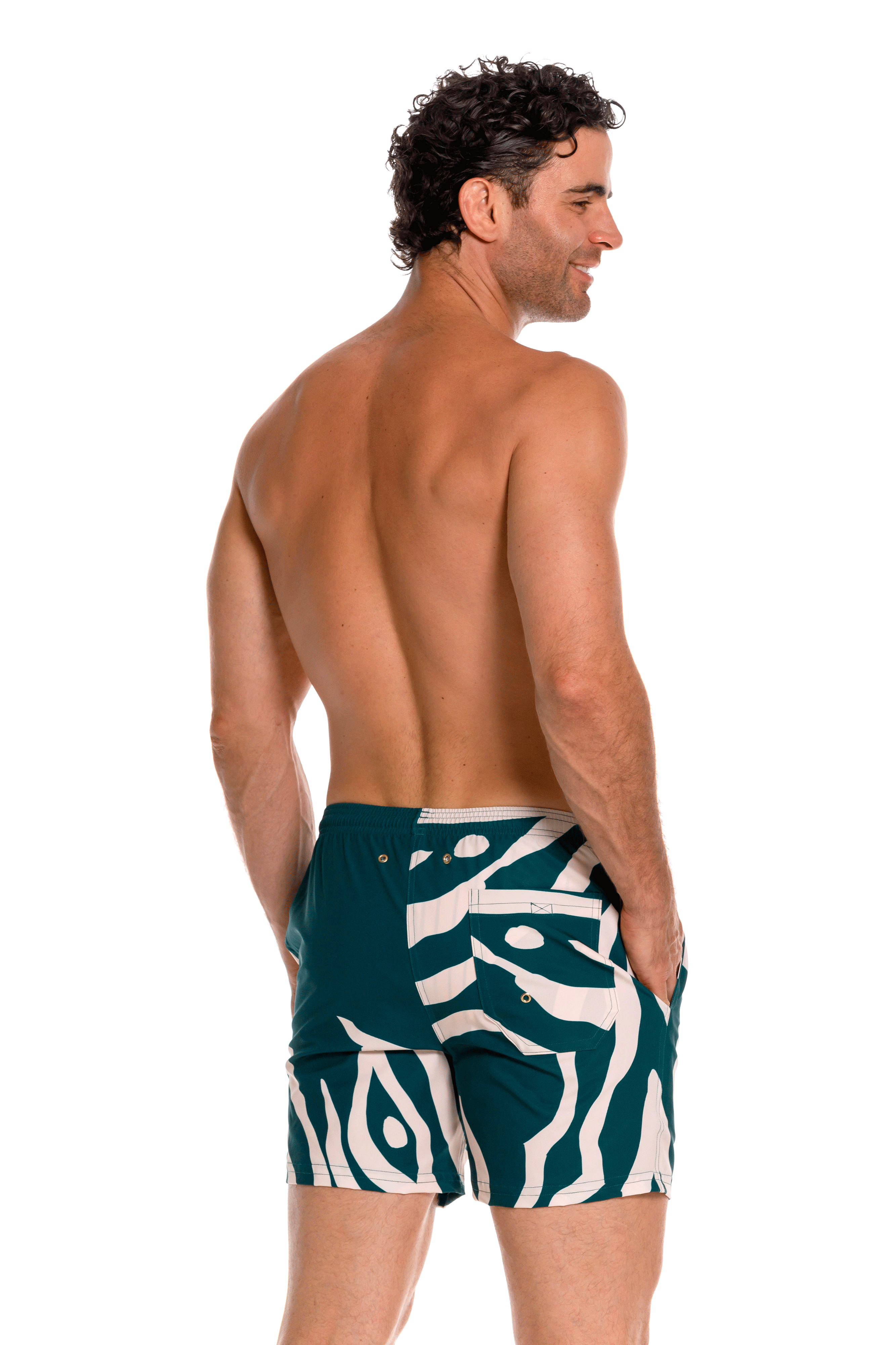 Pantaloneta Hombre Coral Verde