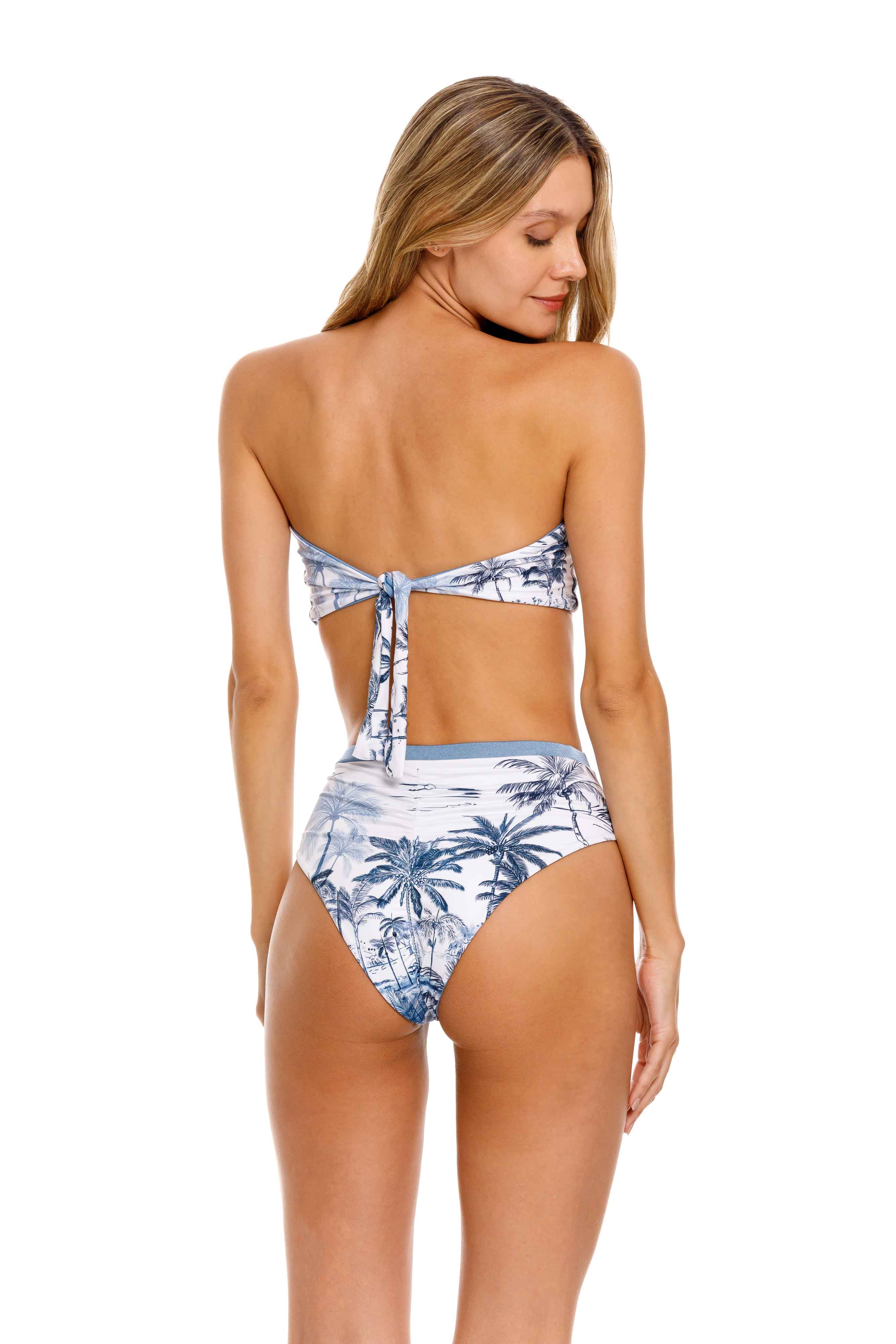 Panty Setentero De Bikini Palmeras Azul