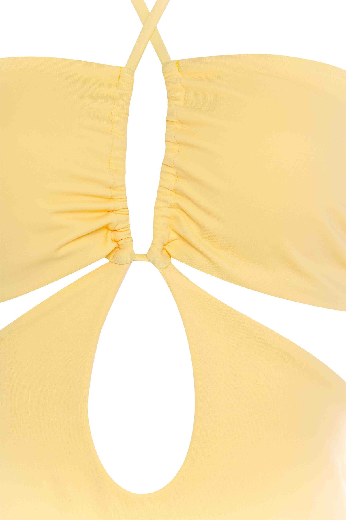 Entero Strapless U Solido Amarillo