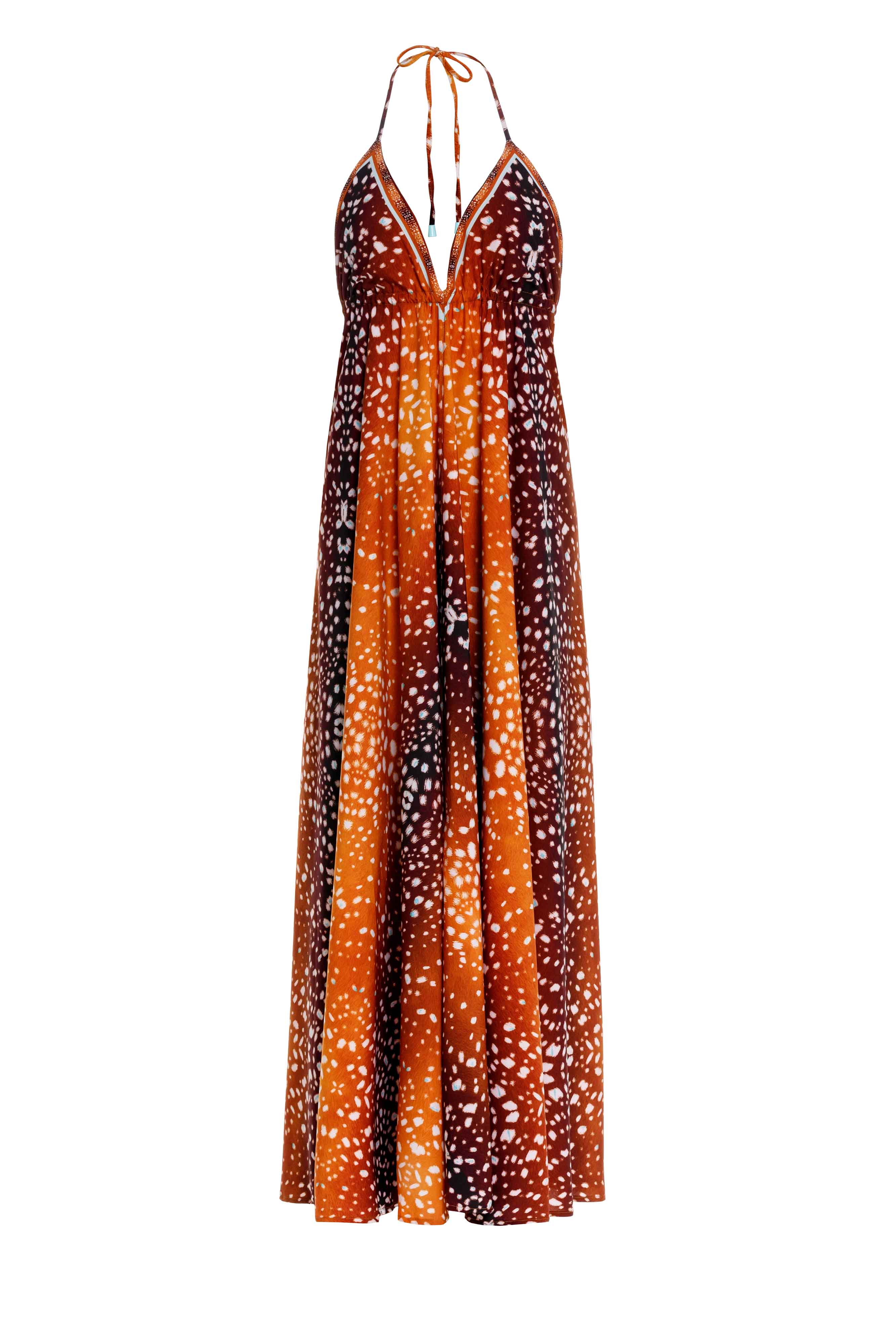 Vestido Largo Bohemia Bambi Café