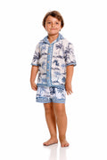 Camisa Niño Palmeras Azul