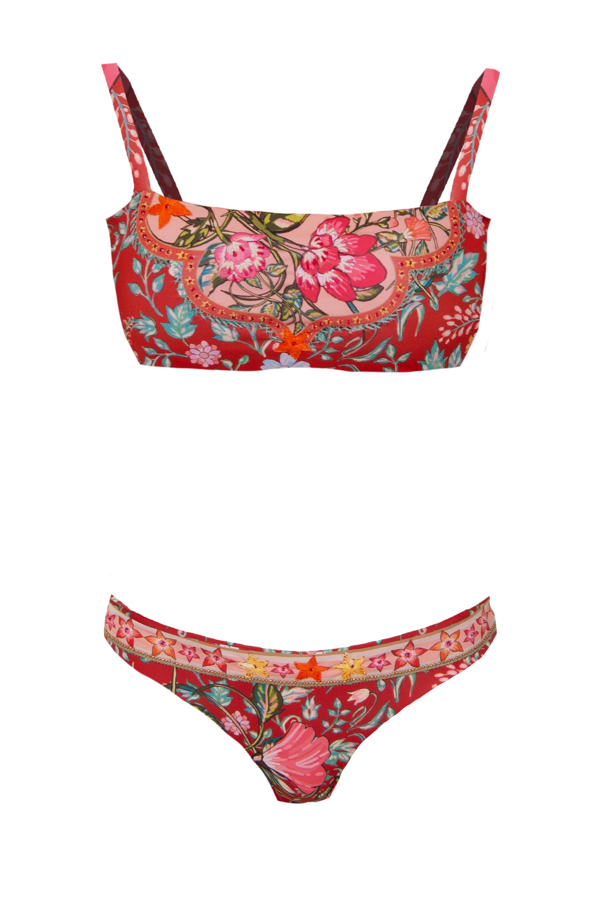 Top Strapless de Bikini Ziad Rojo