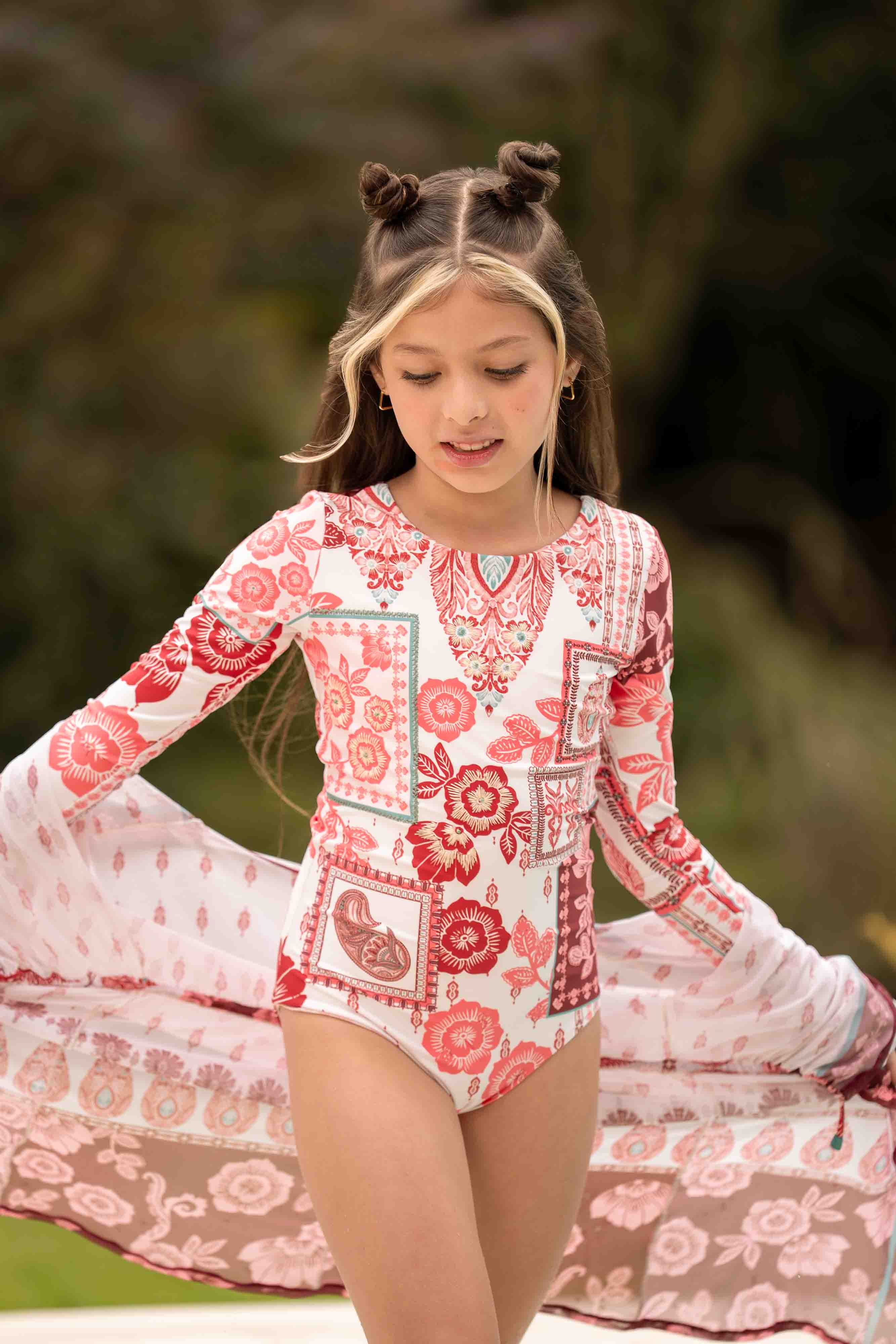 Entero Manga Larga Niña Savira Rosa