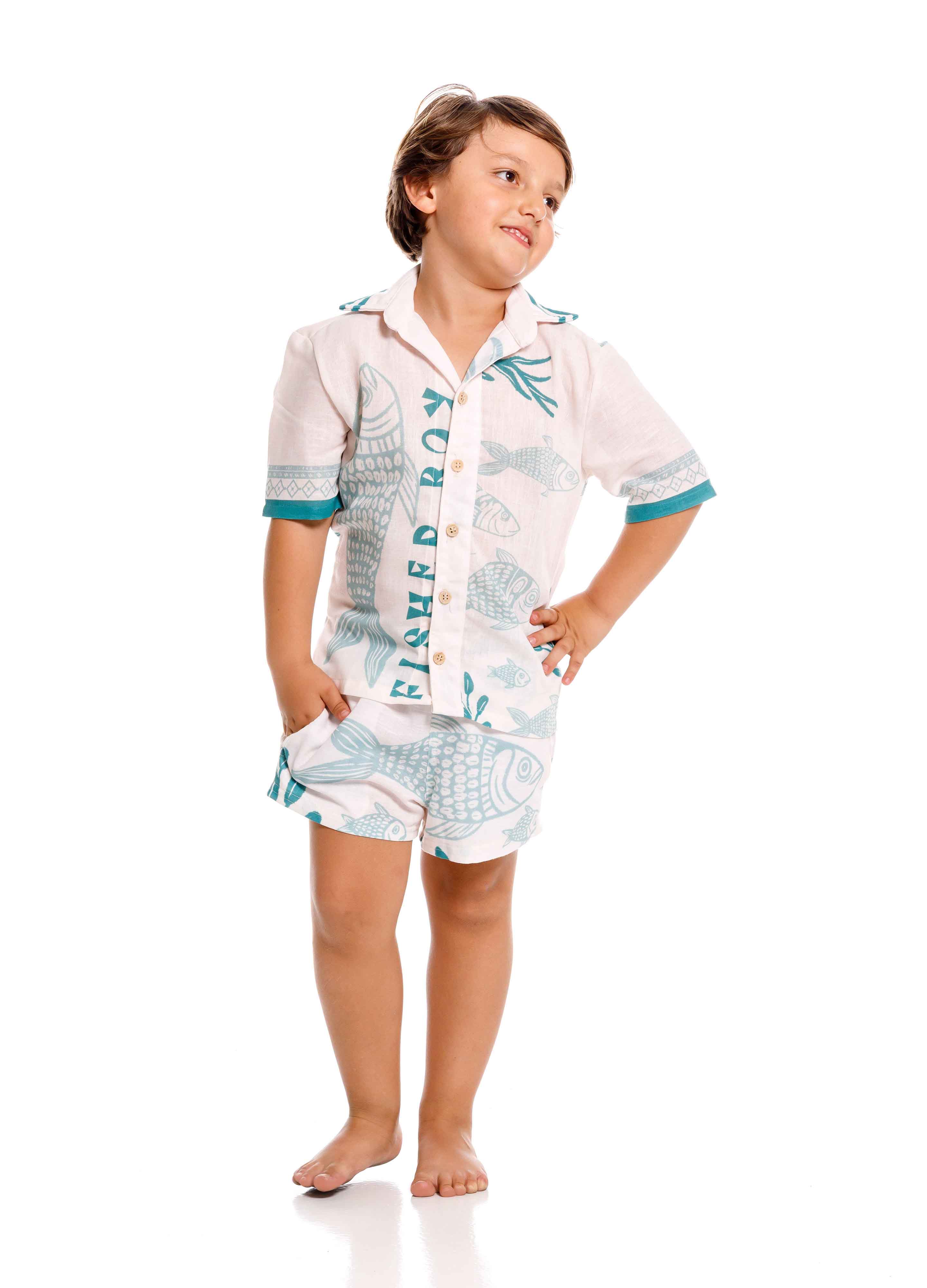 Camisa Niño Fisherman Menta