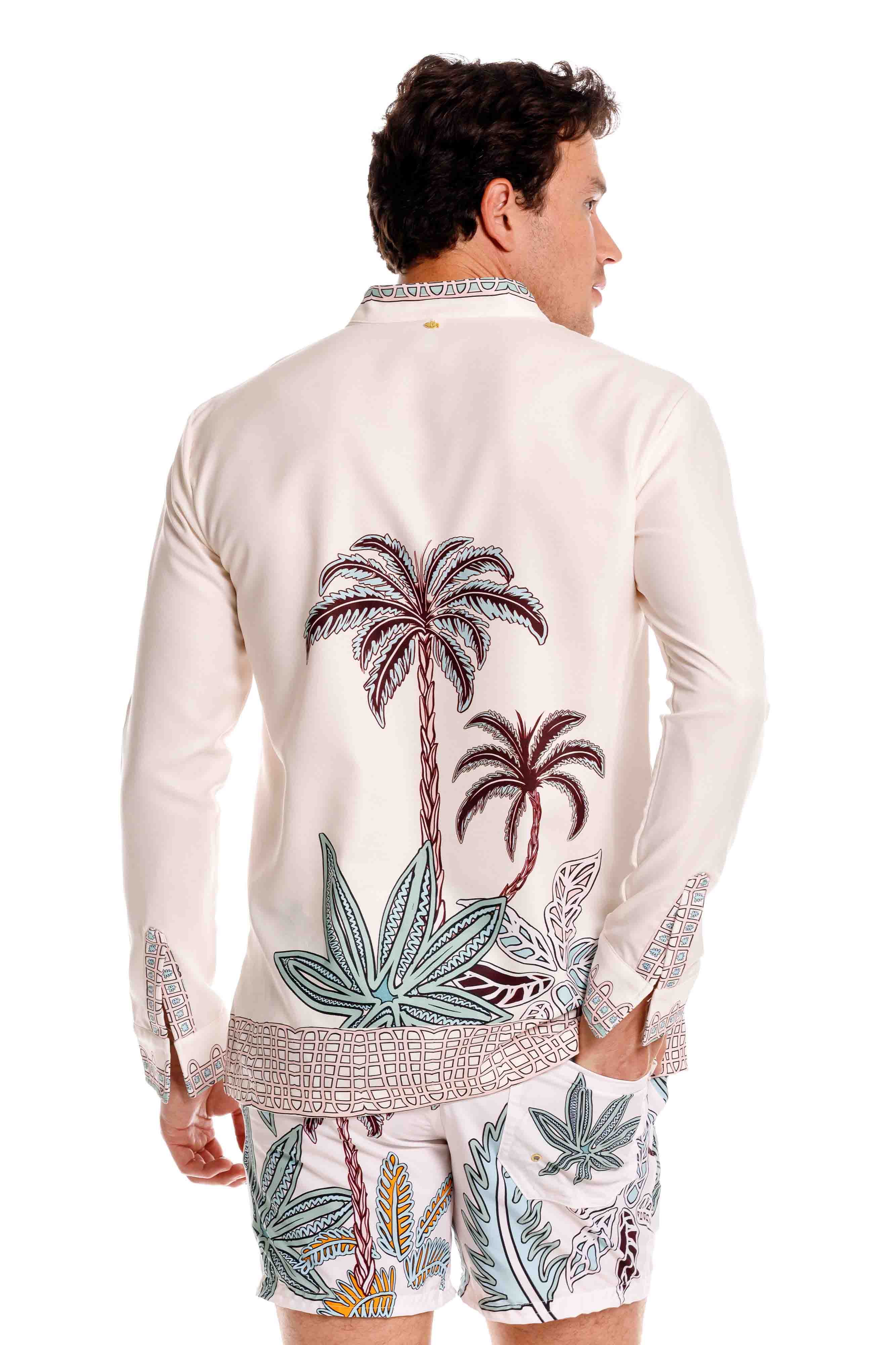 Camisa Nerú Hombre Maxipalms Beige