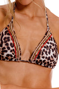 Top Triángulo de Bikini Animal Print