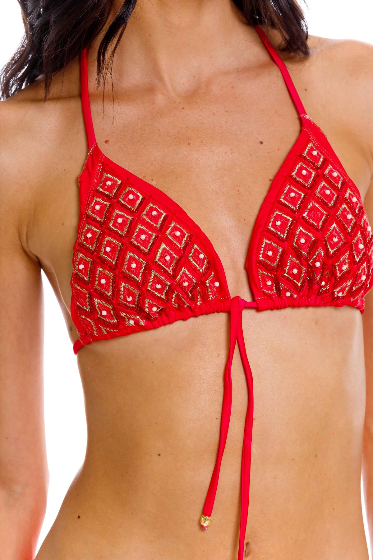 Top Triángulo de Bikini True Red