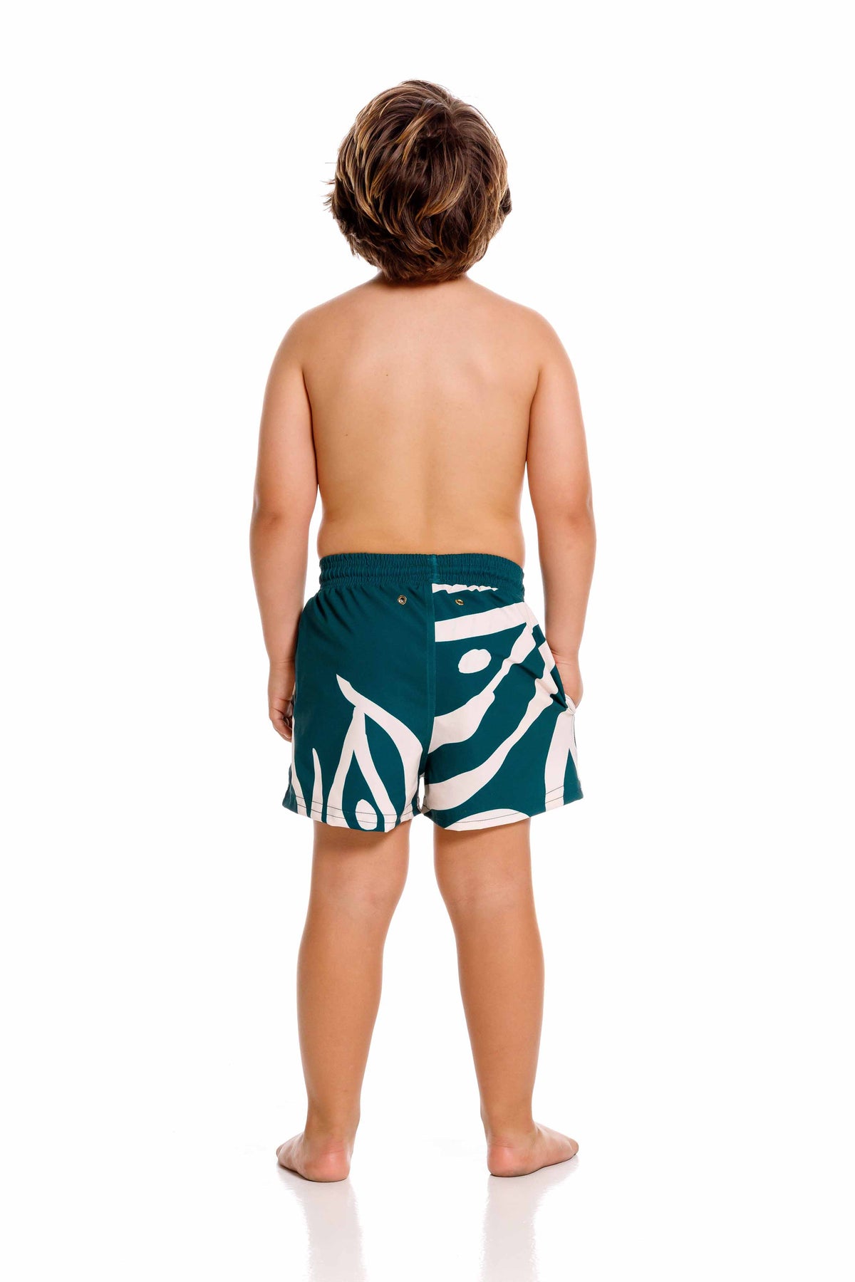 Pantaloneta de Baño Niño Coral Verde