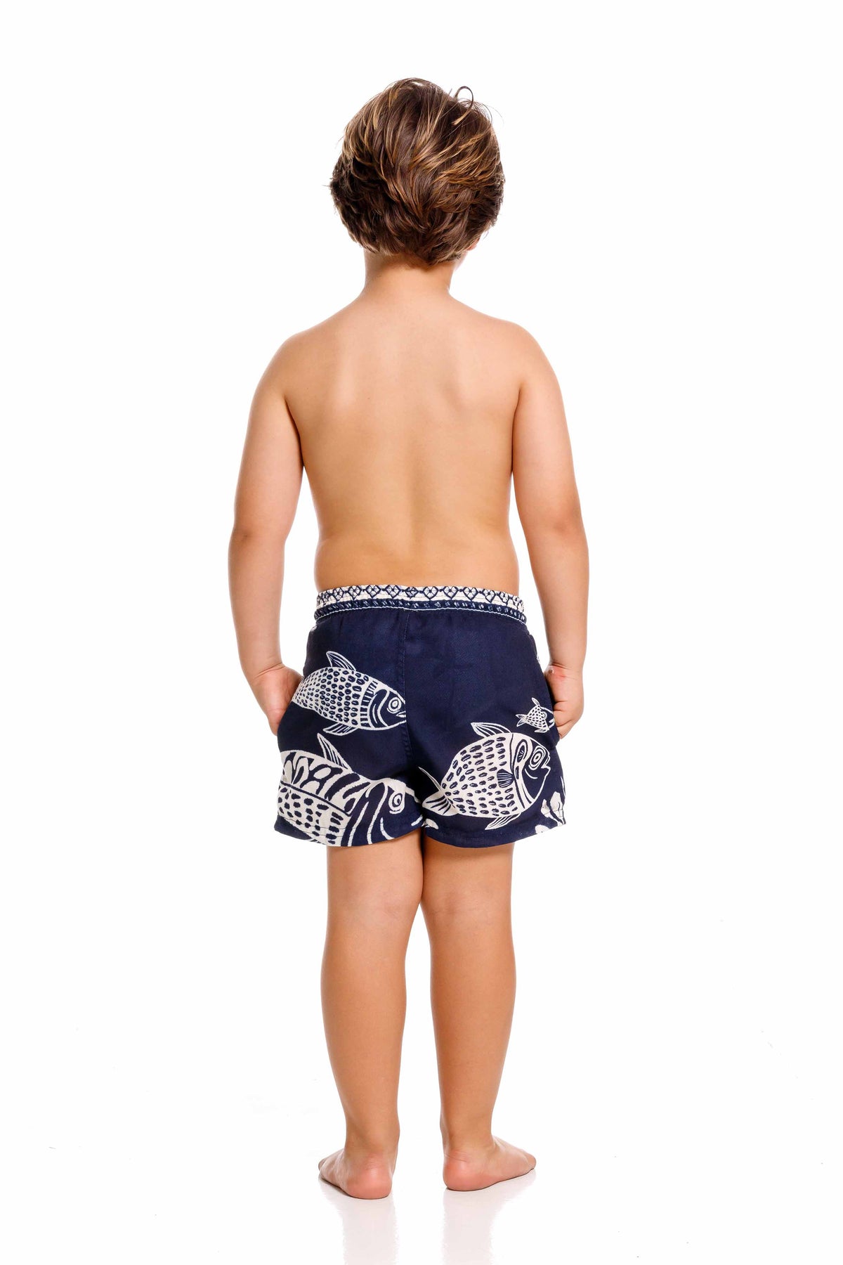 Pantaloneta de Baño Niño Fisherman Dark Blue