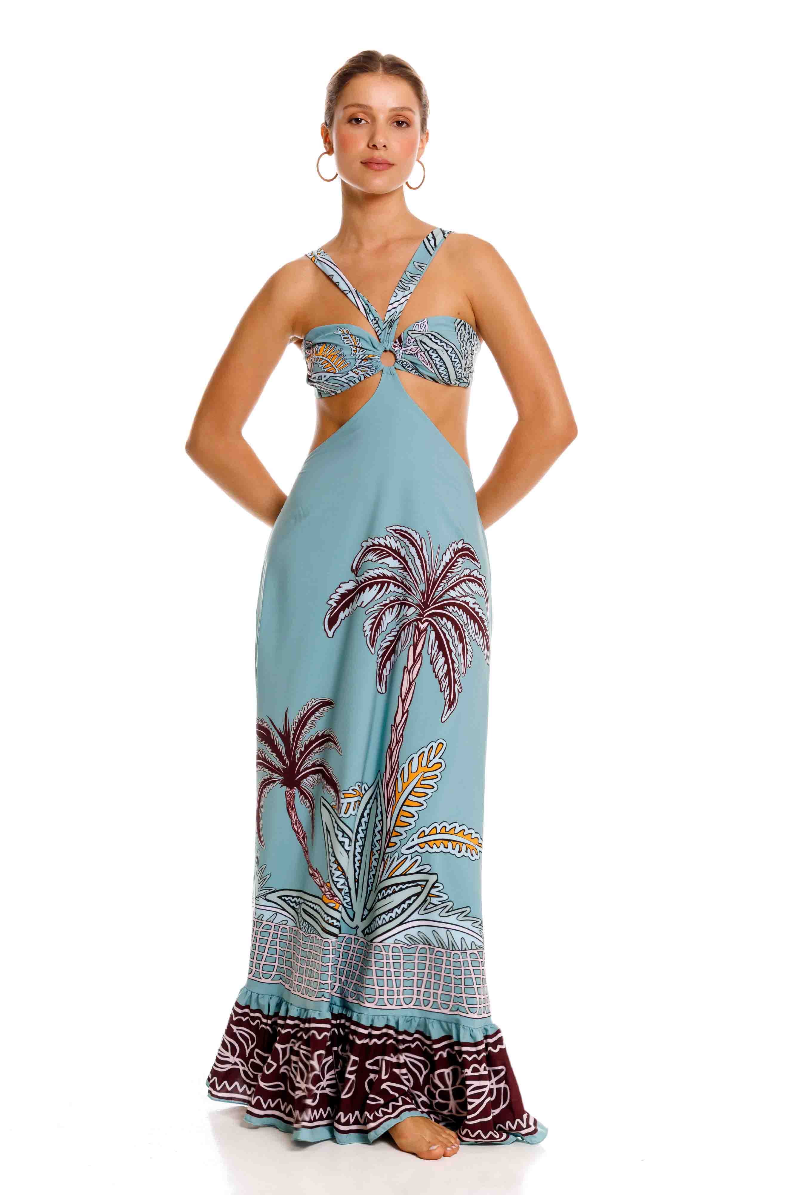 Vestido Largo Altamar Maxipalms Verde