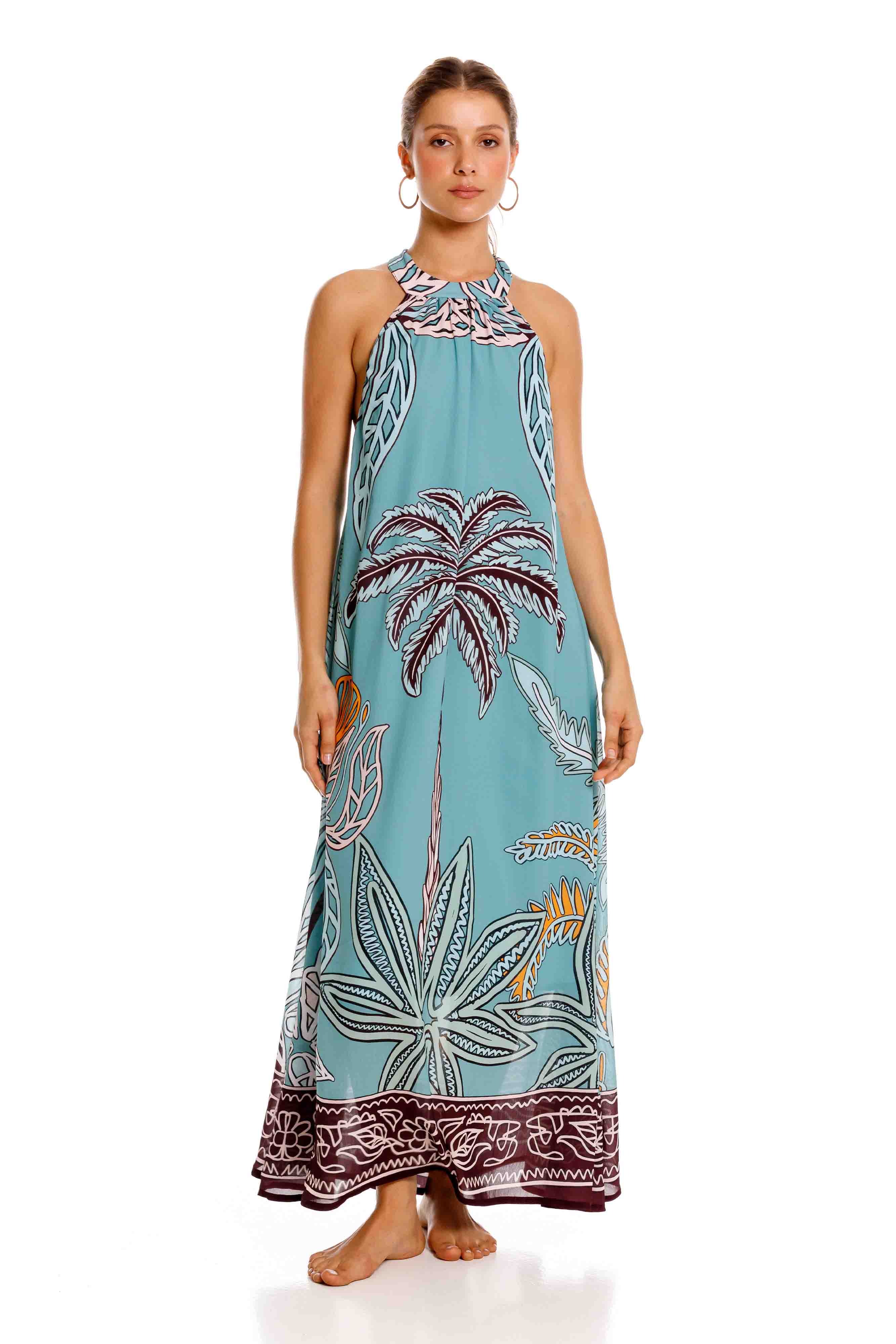 Vestido Largo Aries Maxipalms Verde