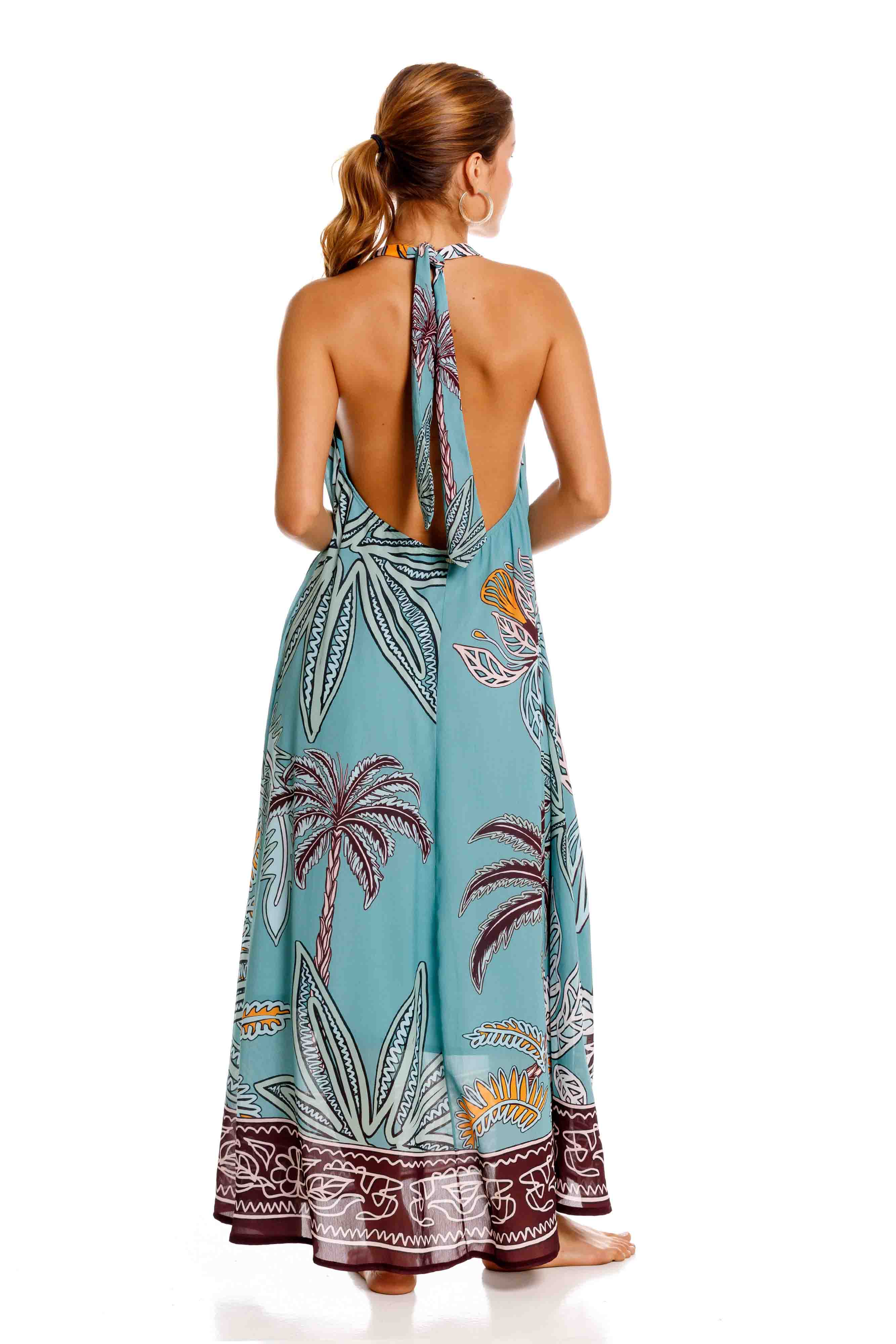 Vestido Largo Aries Maxipalms Verde