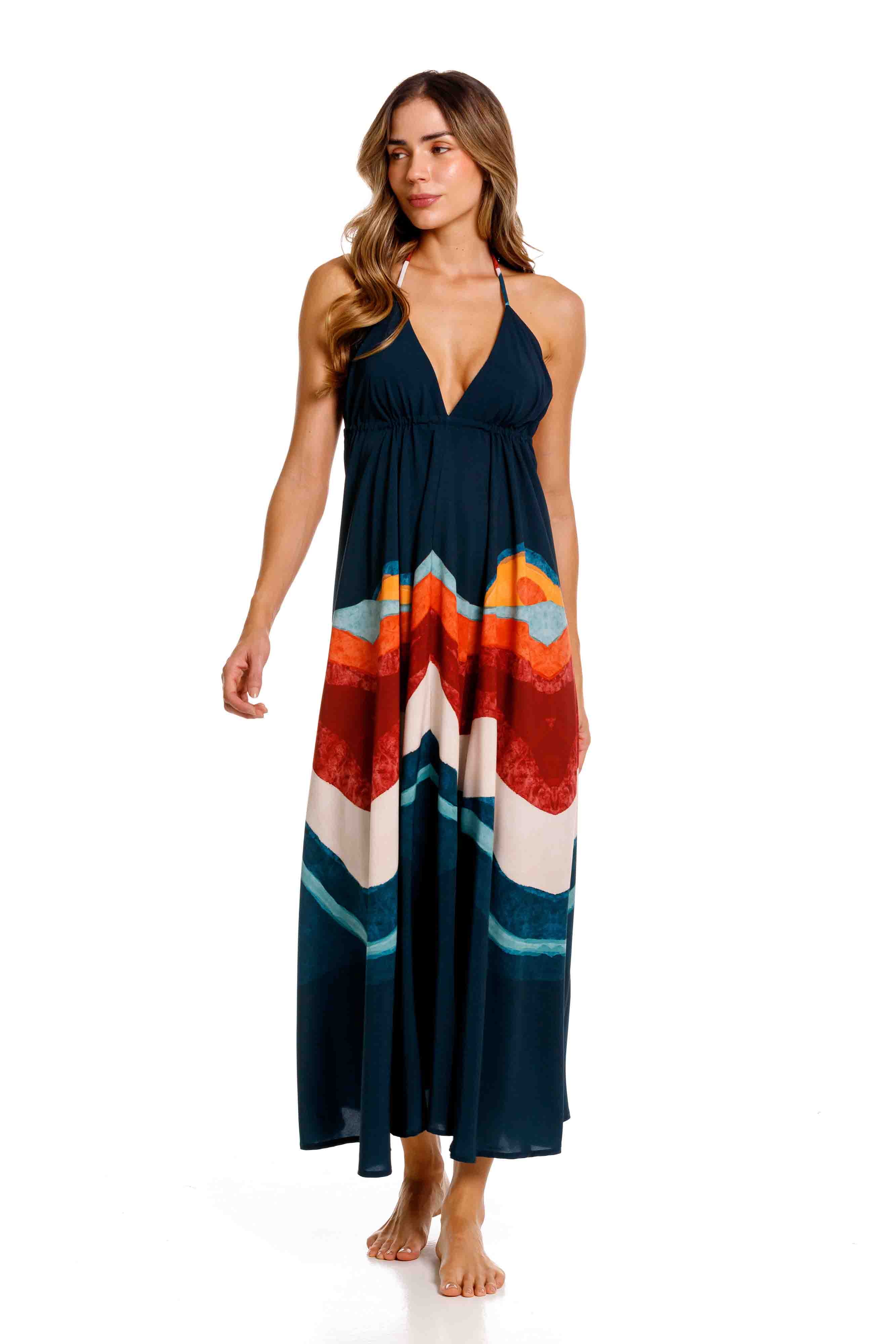 Vestido Largo Bohemia Nébula Verde