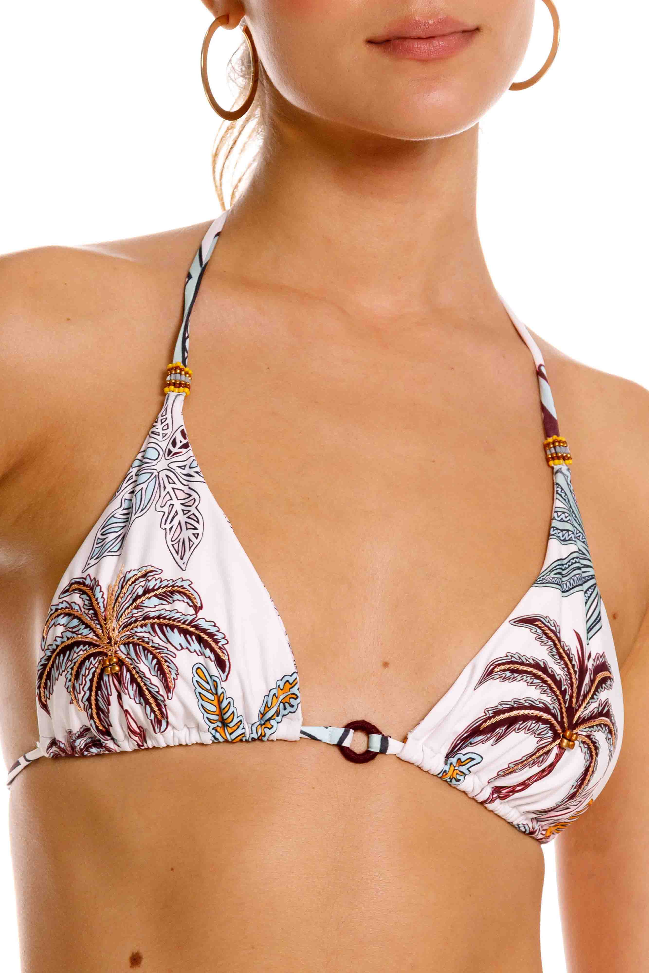 Top Triángulo de Bikini Maxipalms Beige