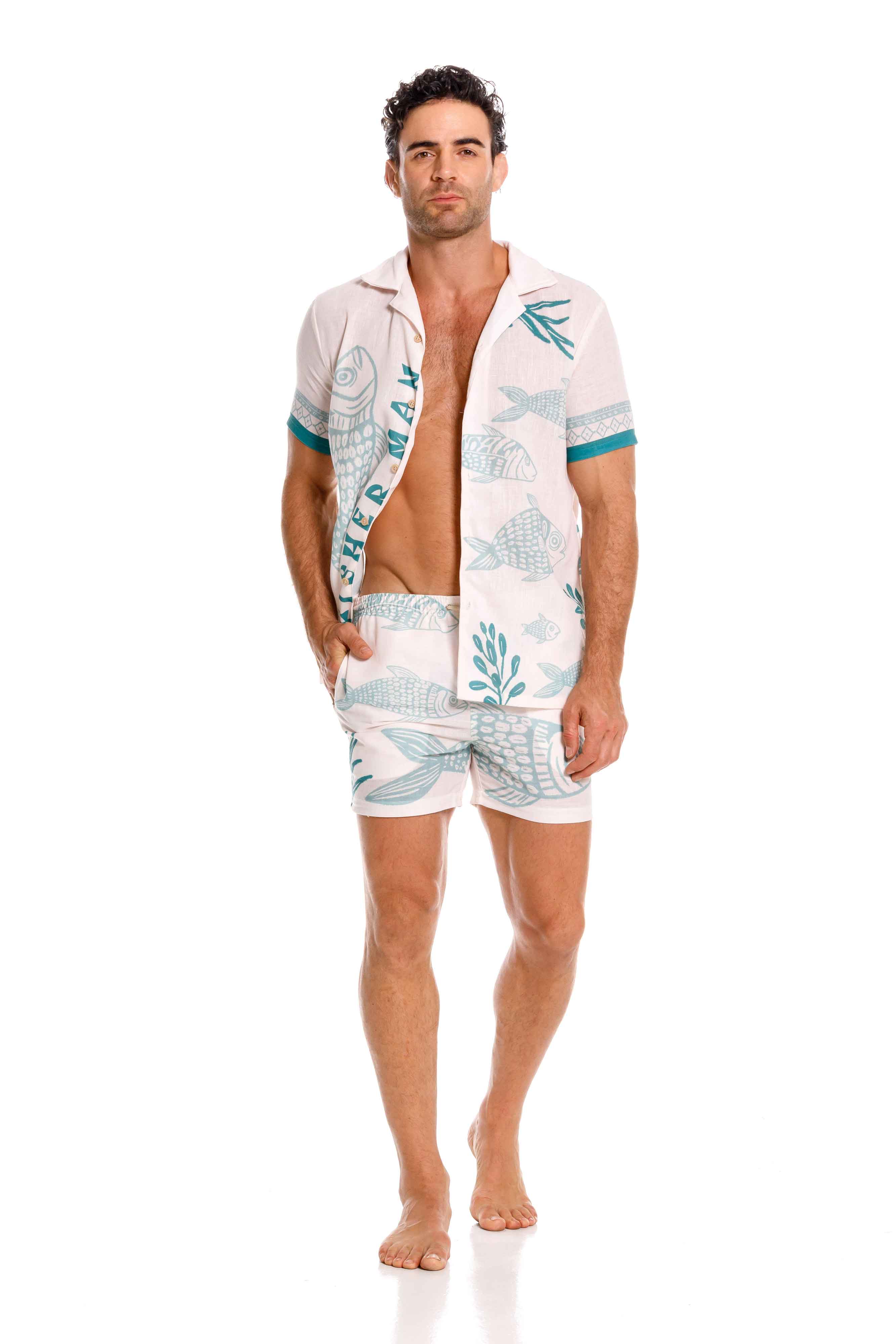 Camisa Hombre Fisherman Menta