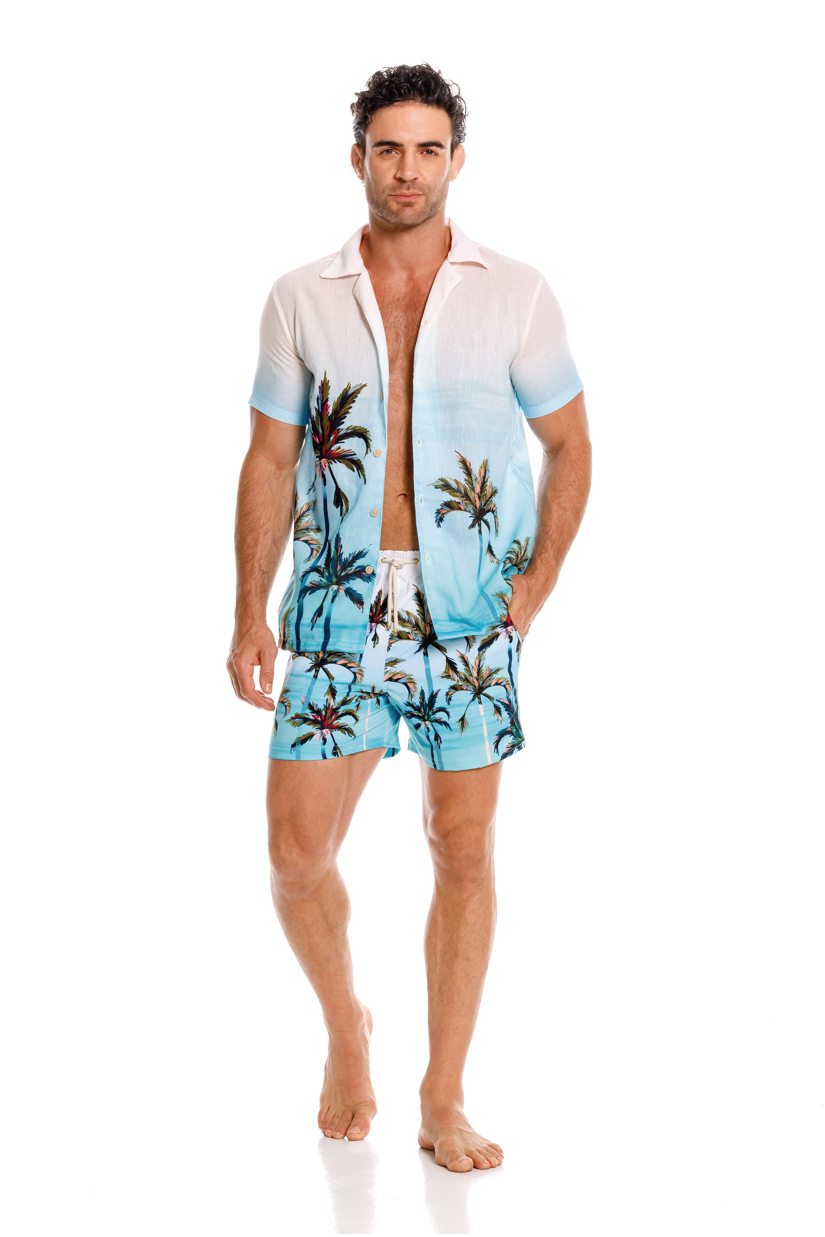 Camisa Hombre Atardecer Azul