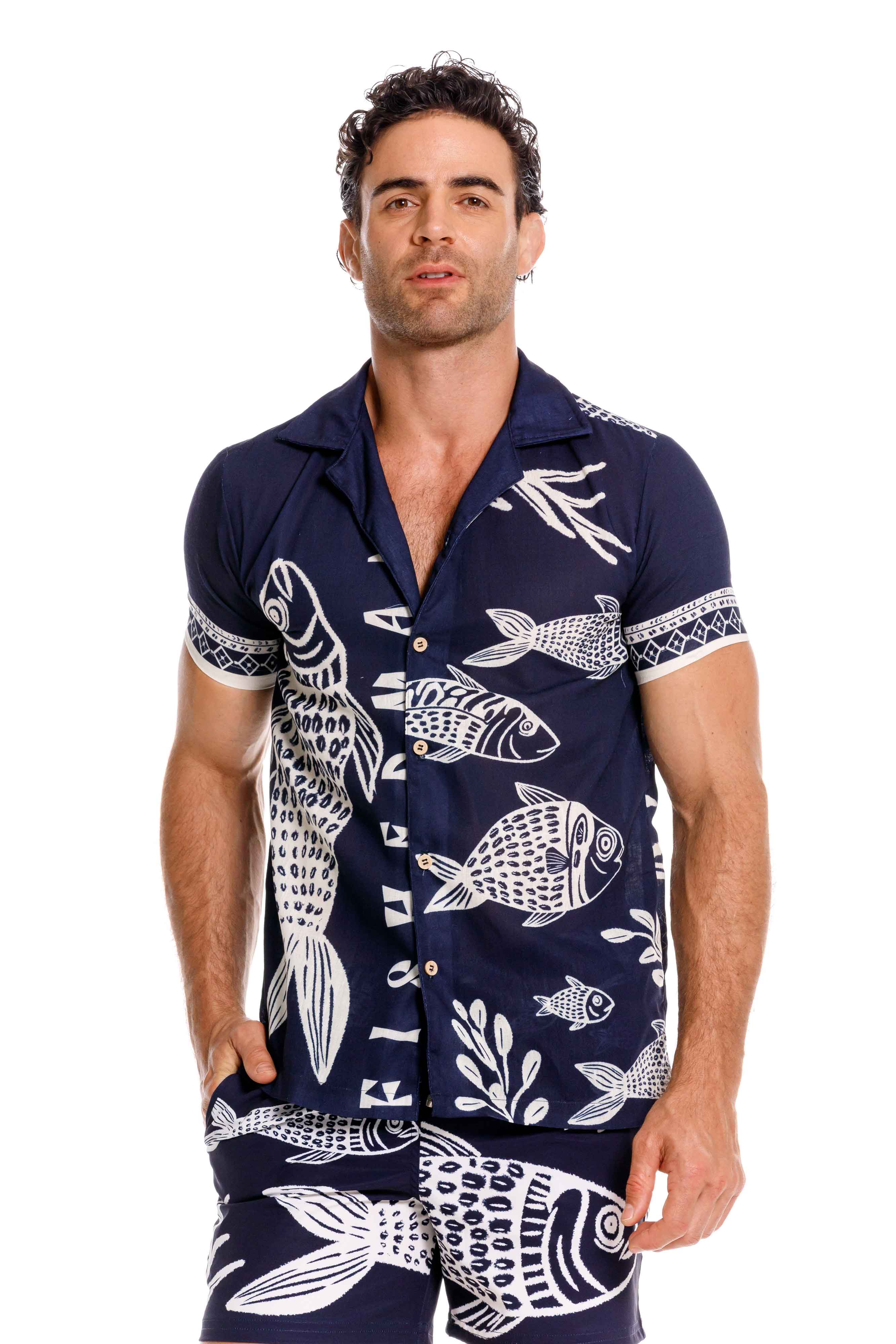 Camisa Hombre Fisherman Dark Blue