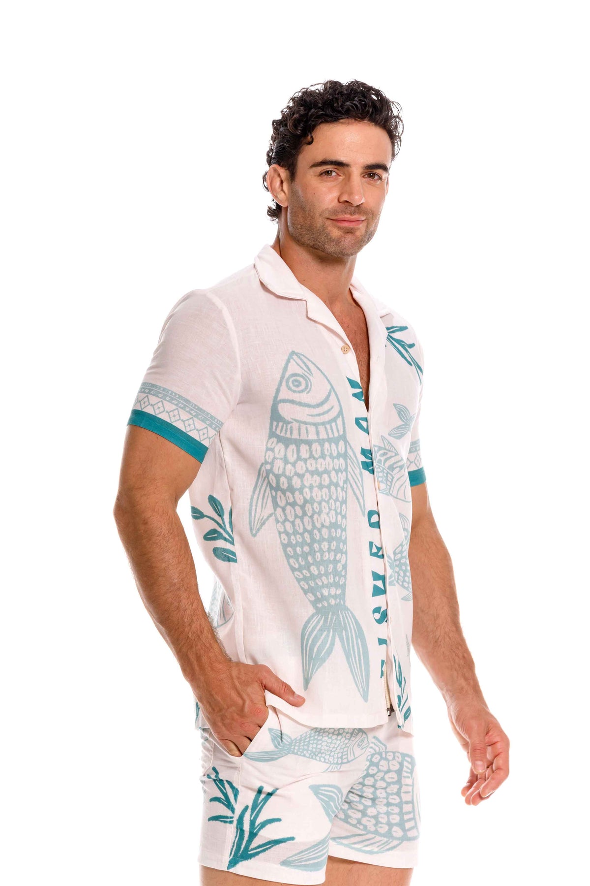 Camisa Hombre Fisherman Menta