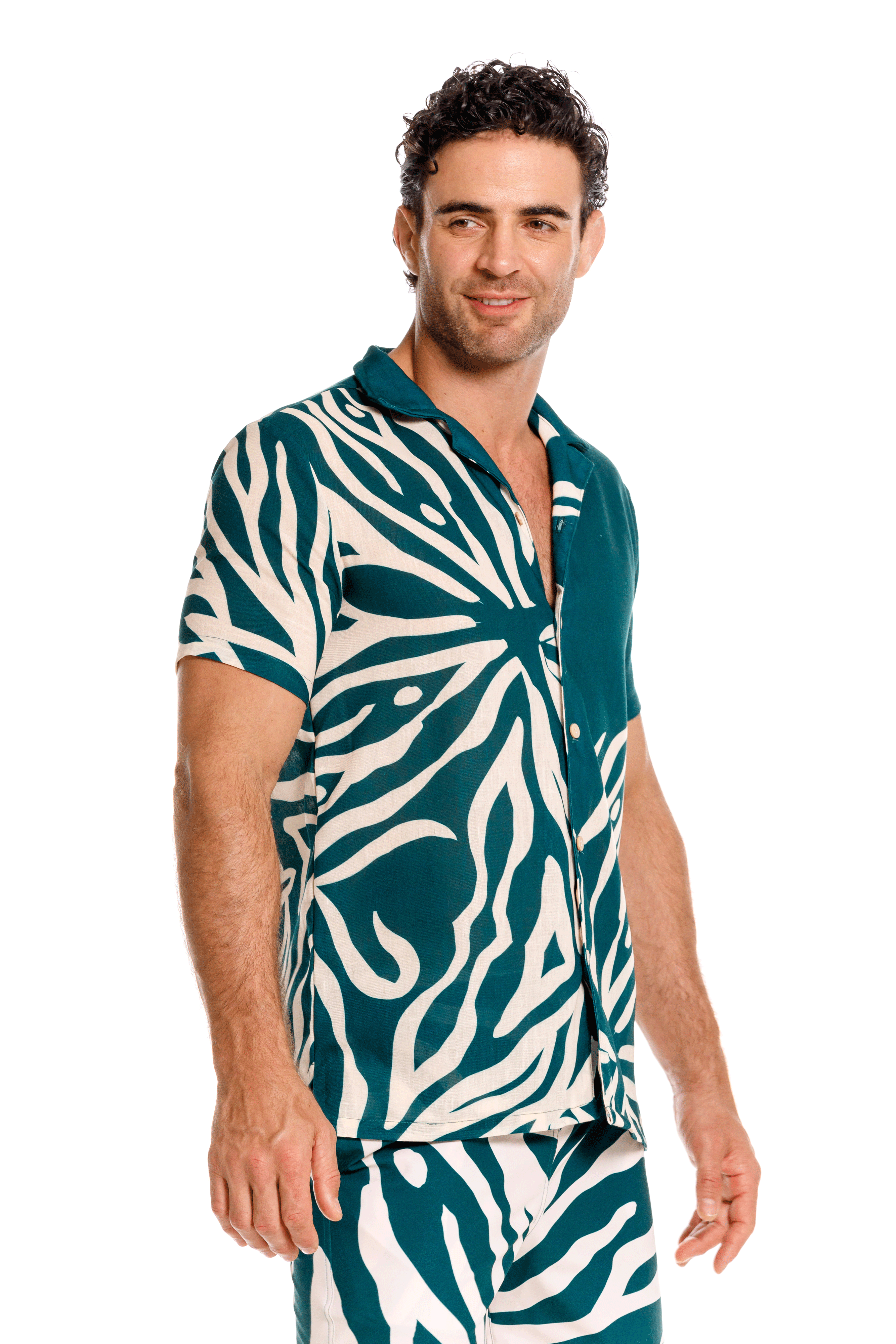 Camisa Hombre Coral Verde