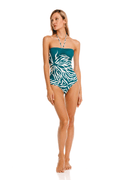 Entero Strapless Coral Verde