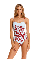 Entero Strapless Coral Menta