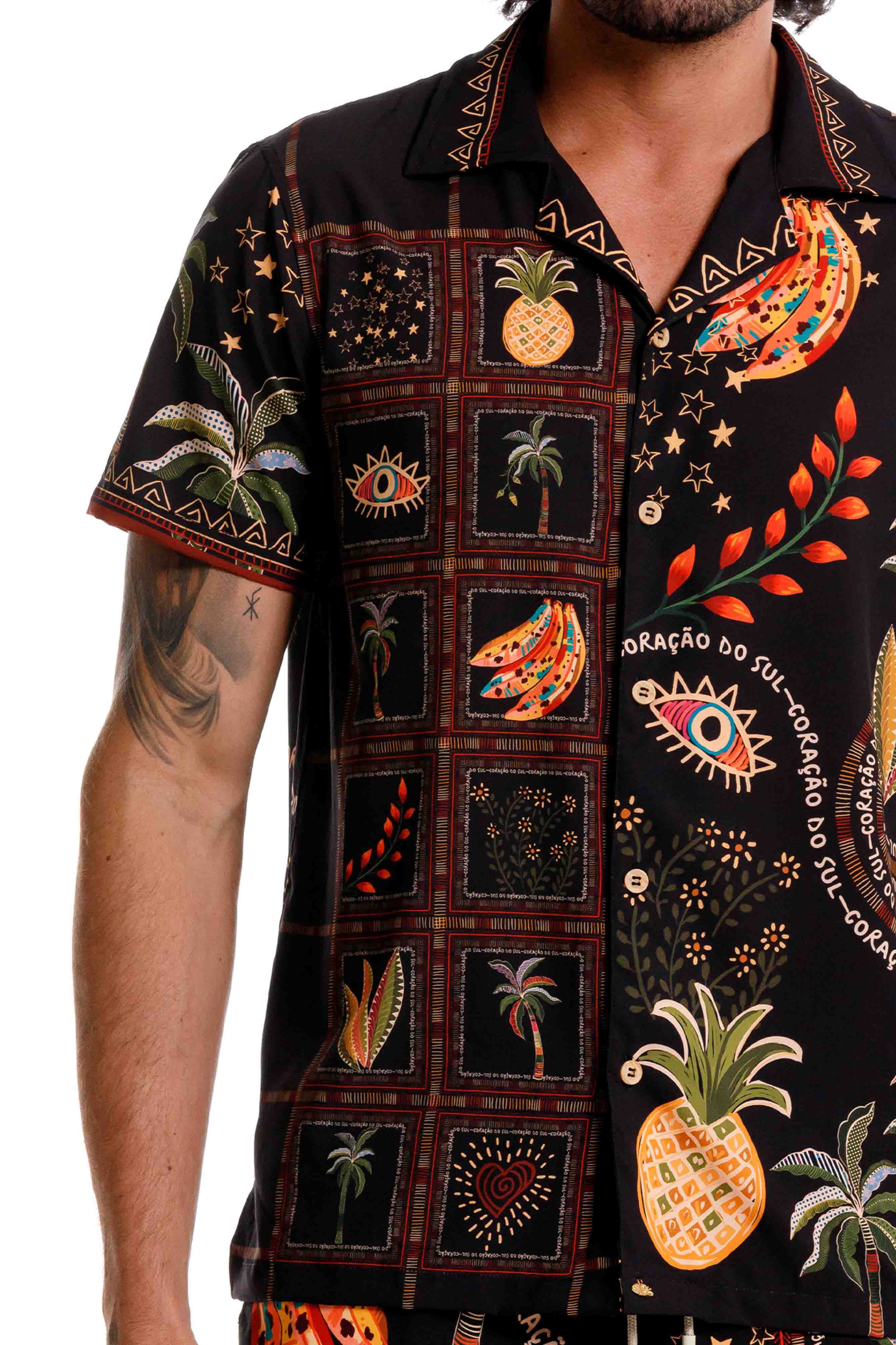 Camisa Playera Samba Negra