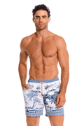 Pantaloneta Hombre Palmeras Azul