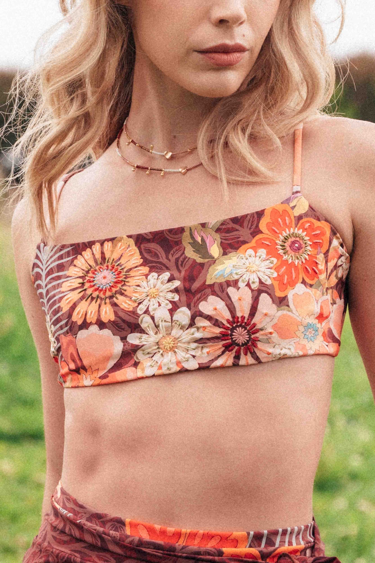 Top Cuadrado de Bikini Tropical