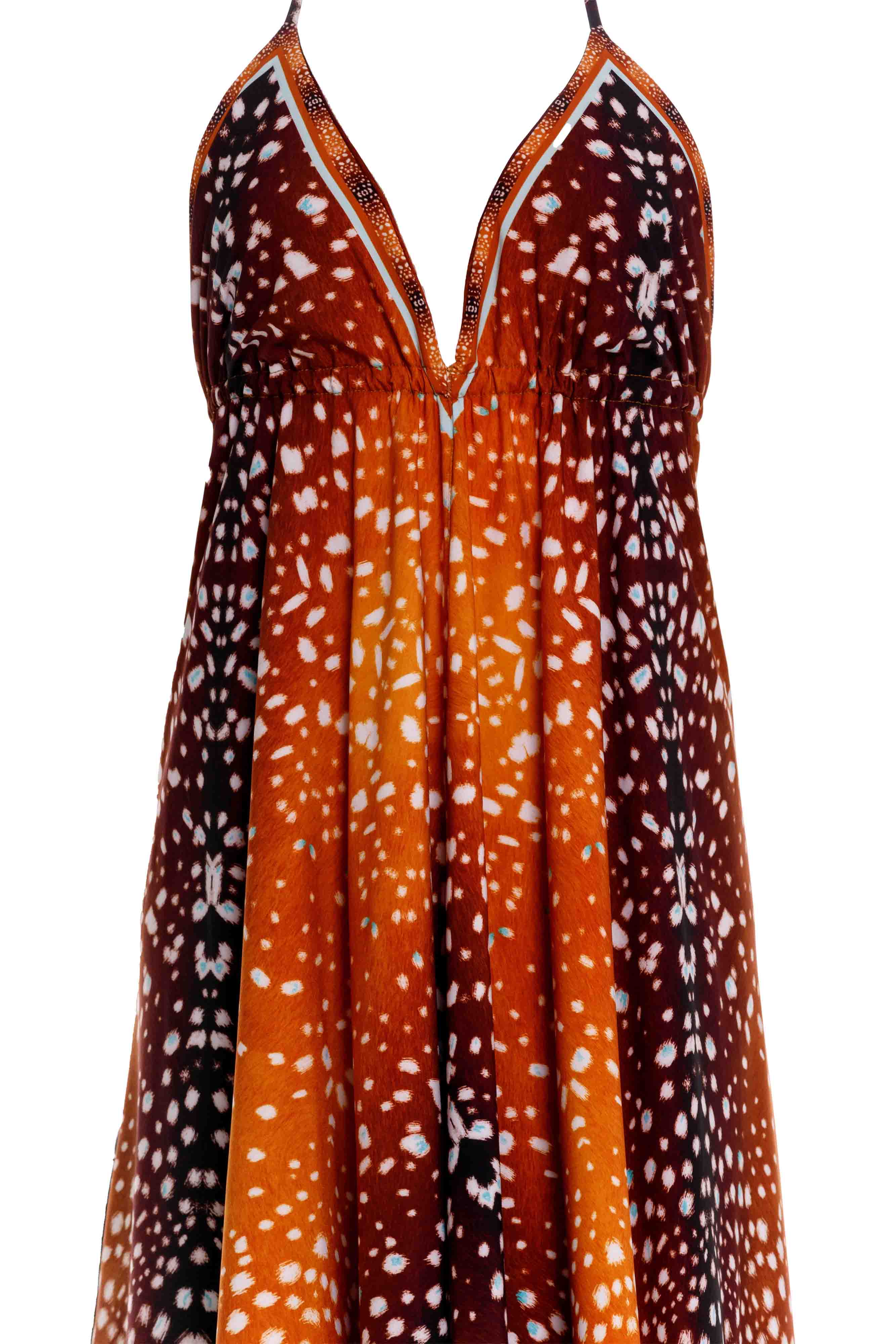 Vestido Largo Bohemia Bambi Café